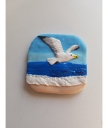 Handmade Clay Seagull Beach Artwork Magnet - $275.19 MXN