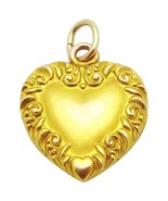 Stunning Antique Victorian 14K Yellow Gold Heart Locket Pendant Charm - £338.00 GBP