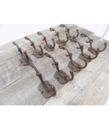 12 LARGE CAST IRON BATH HOOKS COAT TOWEL ORNATE VINTAGE RUSTIC HALL TREE... - £31.46 GBP