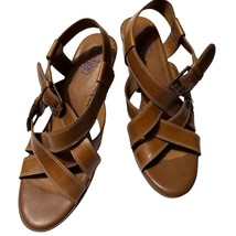 Indigo by Clarks Womens Sandals Brown Size 11 Leather Buckle Strap Cuban Heels - £19.80 GBP