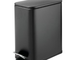 mDesign Slim Metal Rectangle 1.3 Gallon Trash Can with Step Pedal, Easy-... - £40.70 GBP