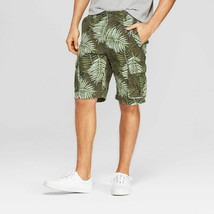 Goodfellow Cargo Shorts | Men&#39;s Size 28 Khaki Flex Waist Olive Green Cotton Fern - £11.06 GBP