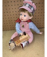 Jimmy by Elke Hutchens Porcelain Boy Doll with Train 1990 Danbury Mint - $19.00