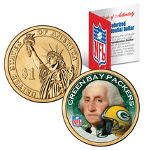 Green Bay Packers Colorized Presidential $1 Dollar Us Coin Football Nfl Licensed - £7.58 GBP