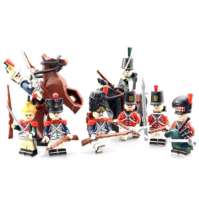 Napoleonic Wars French Dragoon and British Army Set 10 Minifigures Lot