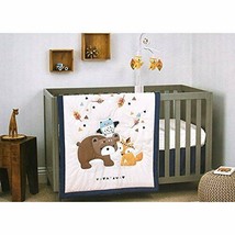 Nojo Little Love 5 Piece Crib Bedding Fox &amp; Bear Set Musical Mobile &amp; 2 ... - £233.62 GBP