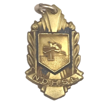 NDHSL High Hurdles Award Jostens School Sports Charm In Box 1939 Vintage 30s - £10.45 GBP