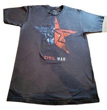 Captain America Civil War MARVEL Red Blue Star T-Shirt size L - $8.83