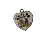Vintage Mickey Minnie Mouse Enamel Metal heart Charm Pendant Walt Disney... - £9.31 GBP