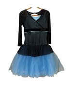 Black &amp; Blue Polka Dot Dance Dress With Tulle Skirt Women&#39;s 2X Curtain Call - $46.08 CAD