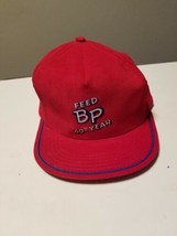 Vintage BP Feed Red Corduroy Snapback Hat, 40th Year, Kap King Brand, Fa... - £15.54 GBP
