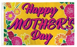 Happy Mothers Day Flag 3x5 Foot Super Polyester Brass Grommets 5x3 - £11.00 GBP