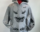 Harry Styles 94 Tattoo Hoodie Gray SMALL Butterfly 2 Sided - £23.31 GBP