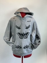 Harry Styles 94 Tattoo Hoodie Gray SMALL Butterfly 2 Sided - £23.31 GBP