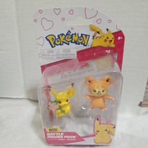 Valentine Pickachu W Flowers + Teddiursa -- New -- Pokemon Battle Figure Pack - £12.11 GBP