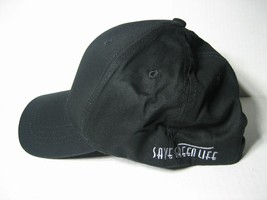 Baseball Cap Hat Save Green Life Solid Black Adjustable Strap Adult - £11.38 GBP