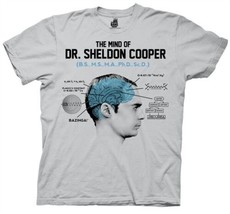 The Big Bang Theory The Mind of Sheldon Cooper Illustrated T-Shirt NEW U... - £14.11 GBP