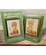 70s Quick n Easy Crewel Stitchery Kits Rhyming and Caught in the Act by ... - £13.51 GBP