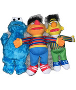 Bert Ernie Cookie Monster Approx 10” Plushies Sesame Street No Tags GUC - £11.03 GBP