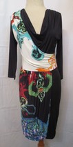 Roberto Cavalli Asian Snake Reptile inspired design dress colorful Sz 8-10 S - £91.90 GBP