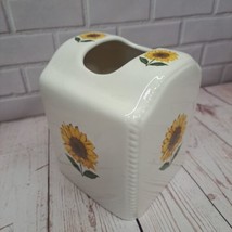 VTG Sunflower Tissue Box VB “Athena” Ceramic USA Floral Powder Room - £16.35 GBP