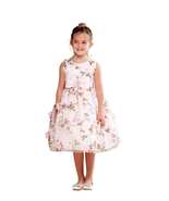Posh Sweet Pink Floral Embroidered Flower Girl Party Dress, Crayon Kids USA - £50.66 GBP