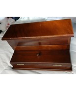 Desk Letter Organizer Vtg Mahogany The Bombay Company Made In Taiwan - $29.70