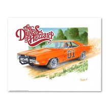 Signed DUKES OF HAZZARD General Lee  Poster Print Wall Art 11x14 Unframed - $23.95