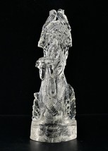 Spiritual Natural Rock Crystal Quartz Lord Krishna 3340 Cts Gemstone Statue - £600.37 GBP