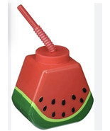 Zippy Watermelon Shaped Cup W/Flex Straw Hand 450ml. New-Scratches Noted. - $261.56 MXN