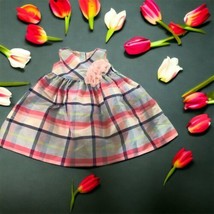 NWT Dressed Up GYMBOREE 3-6 months girls Pink Blue Flowers Gingham Plaid DRESS - £14.96 GBP