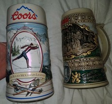 Coors Brewing 1990 &amp; 1991 Collectible Steins Rocky Mountain Legend Series - £25.97 GBP