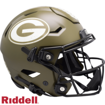 Green Bay Packers Helmet Riddell Authentic Full Size SpeedFlex Style Salute To S - $13,187.89 MXN