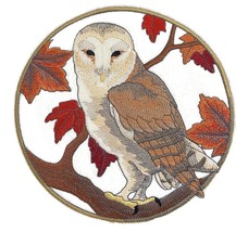 Beyond Vision Custom Birds [Barn Owl in Autumn ] Embroidered Iron on/Sew Patch [ - £19.23 GBP