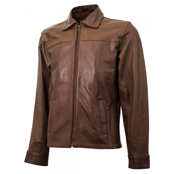 LE Vintage Leather Jacket in Tan
