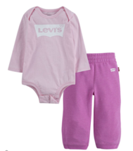 Levis 2 Pc Set Girls Logo Pant Set Baby, Newborn/Pink Lady - $19.00