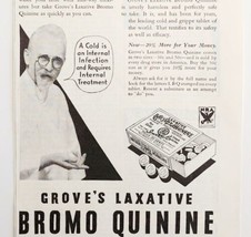 1934 Grove&#39;s Laxative Bromo Quinine Advertisement Medical Ephemera  - £15.62 GBP