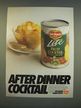 1990 Del Monte Lite Fruit Cocktail Ad - After dinner cocktail - $18.49