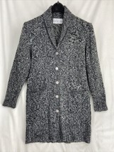 Vintage Bedford Fair Lifestyles Size S Women&#39;s Gray Long Cardigan Sweater Button - £13.50 GBP