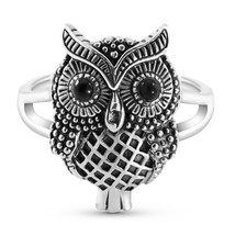 Intuitive Magic Owl .925 Sterling Silver Ring-8 - £26.37 GBP