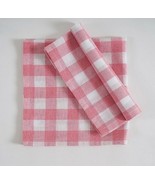 19&quot; x 19&quot; ~ Oversized Dinner Napkins ~ Pink &amp; White Check ~ 100% Cotton ... - €25,87 EUR
