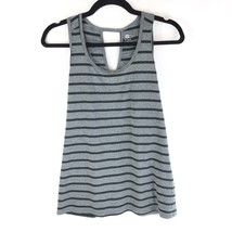 C9 Champion Womens Tank Top Keyhole Back Sleeveless Striped Gray Black M - £7.74 GBP