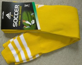Adidas  Men&#39;s COPA Zone Cushion Yellow White Design Soccer Socks Sz S - $13.99