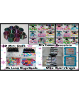 6pcs 3D Mini Coffee Cups,30pcs. Mix Loom Rings,30pcs. Mix Loom Bracelets. - $527.74 MXN