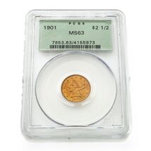 1901 $2.50 Gold Liberty Head Quarter Eagle Graded by PCGS as MS-63 Old H... - $2,189.28 CAD