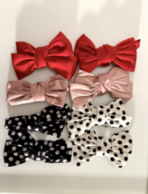 XunYee Satin Bow Shoe Clips Lot of 8 Red Pink Polka Dot Shoe Charms Women - $10.88
