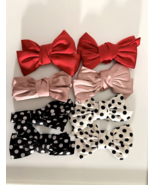 XunYee Satin Bow Shoe Clips Lot of 8 Red Pink Polka Dot Shoe Charms Women - $10.88