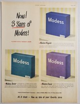 1948 Print Ad Modess Feminine Napkins Junior,Regular,Super Sizes - $16.58