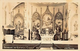 S.Ignatius MT ~ Interno Cattolica Chiesa ~ 1940s J W Meiers Vero Foto Cartolina - £6.30 GBP