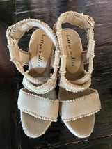 BETTYE MULLER Womens Sandals Beige Canvas Wedge Heel Open Toe Shoes Size... - £25.31 GBP